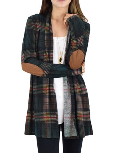 Apricot Casual Spandex Gingham Printed Outerwear