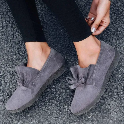 Women's Flat Shoes Round Toe Casual Bowknot Non-slip Flats