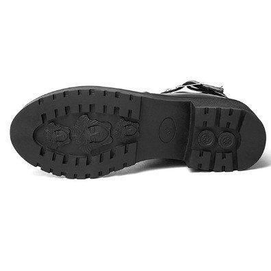 Women Adjustable Buckle Chunky Heel Spring/Fall Boots