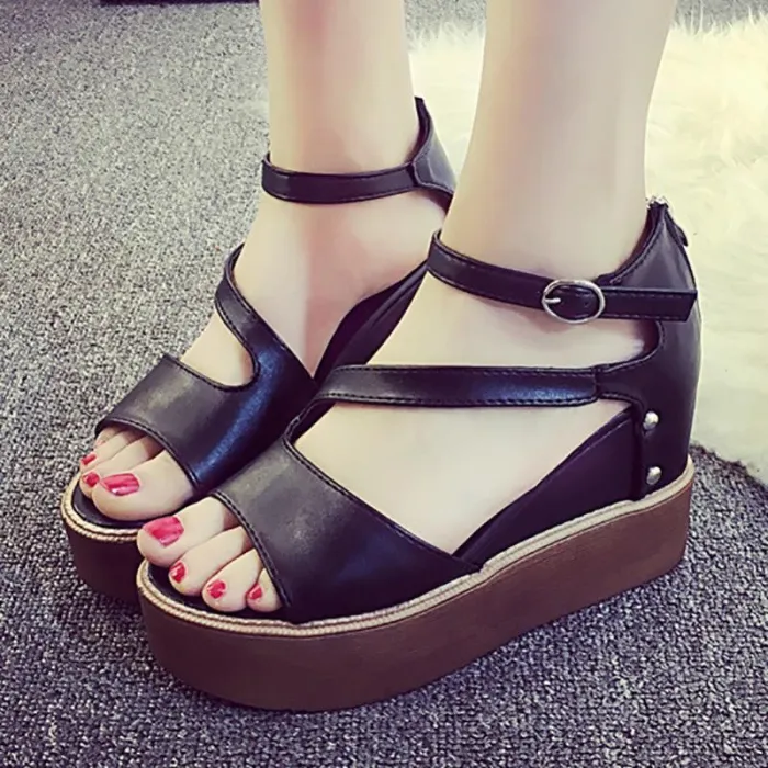 Adjustable Buckle Casual Summer Wedge Heel Sandals