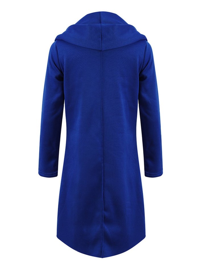Solid Long Sleeve Pockets Women's Warm Hoodies
