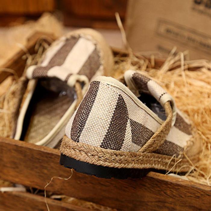 Casual Stripes Women's Slip-On Cotton Loafers
