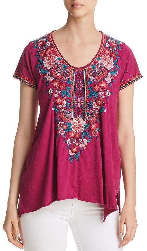 Casual V Neck Floral Short Sleeve Shirts & Tops