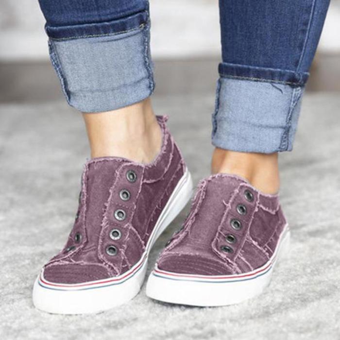 Women Canvas Casual Flats Shoes Vintage Sneaker Loafers