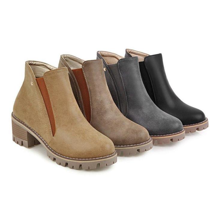 Women Fashion Chunky Heel Winter Shoes