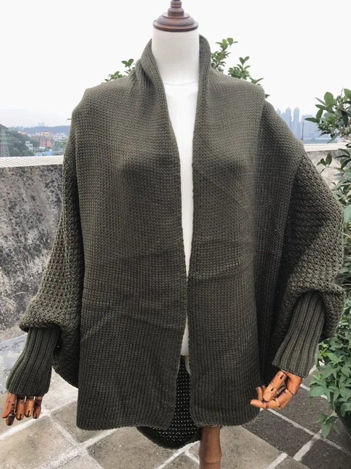 Knitted Casual Knitted Solid Cotton Winter Cardigan