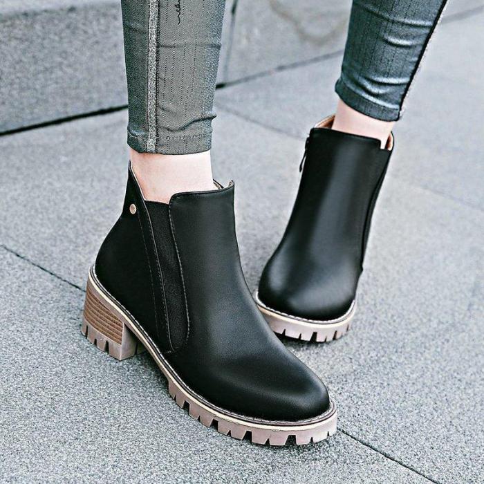 Women Fashion Chunky Heel Winter Shoes