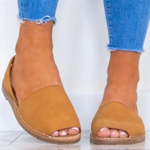 Solid Color Slip on Espadrilles Flip Flop Flats Sandals