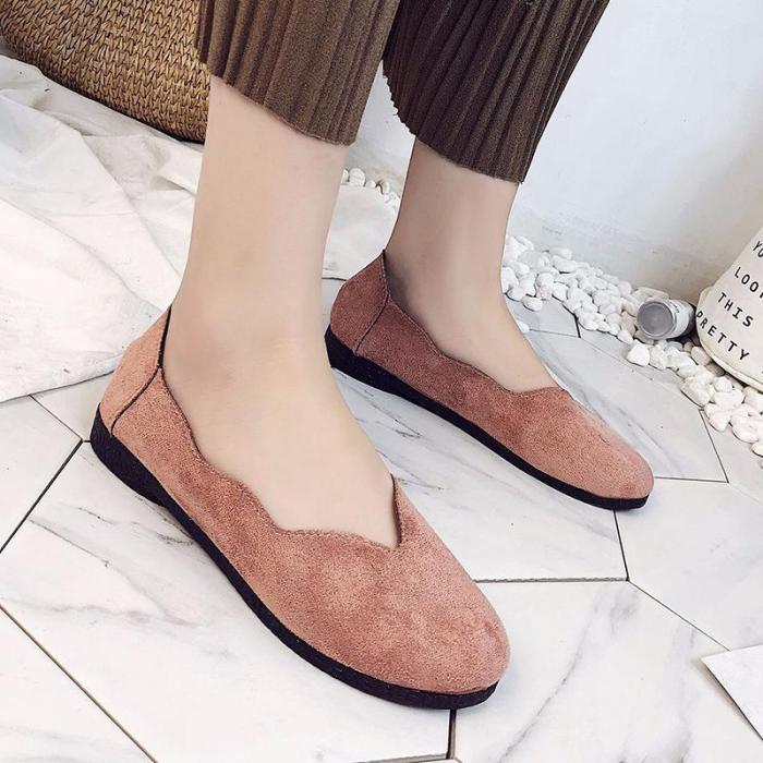 Women Flocking Flats Casual Comfort Slip On Shoes