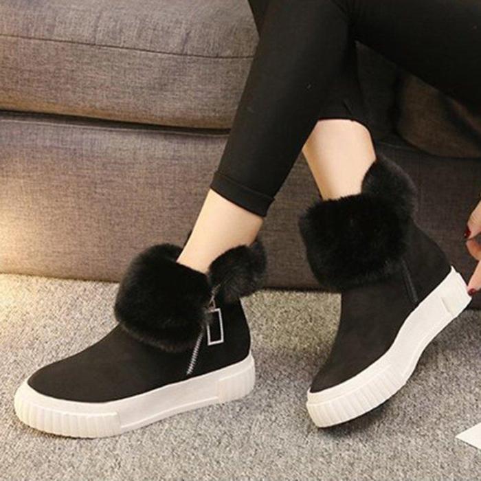 Women Casual Leopard Boots Zipper Shoes