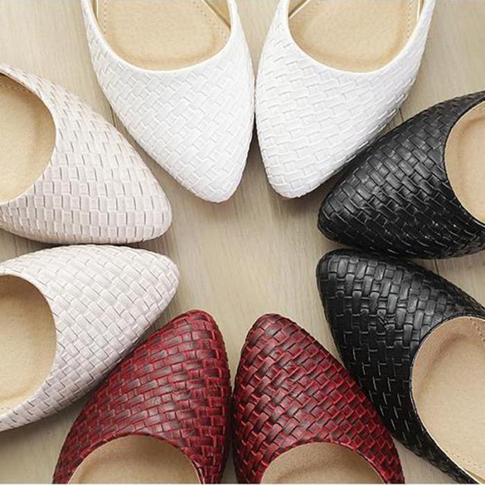 Microfiber Pointed Toe Women Slip-On Flats