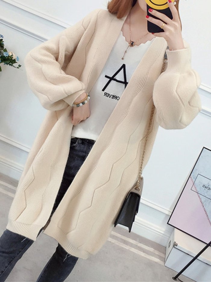 Solid Acrylic Balloon Sleeve Coat