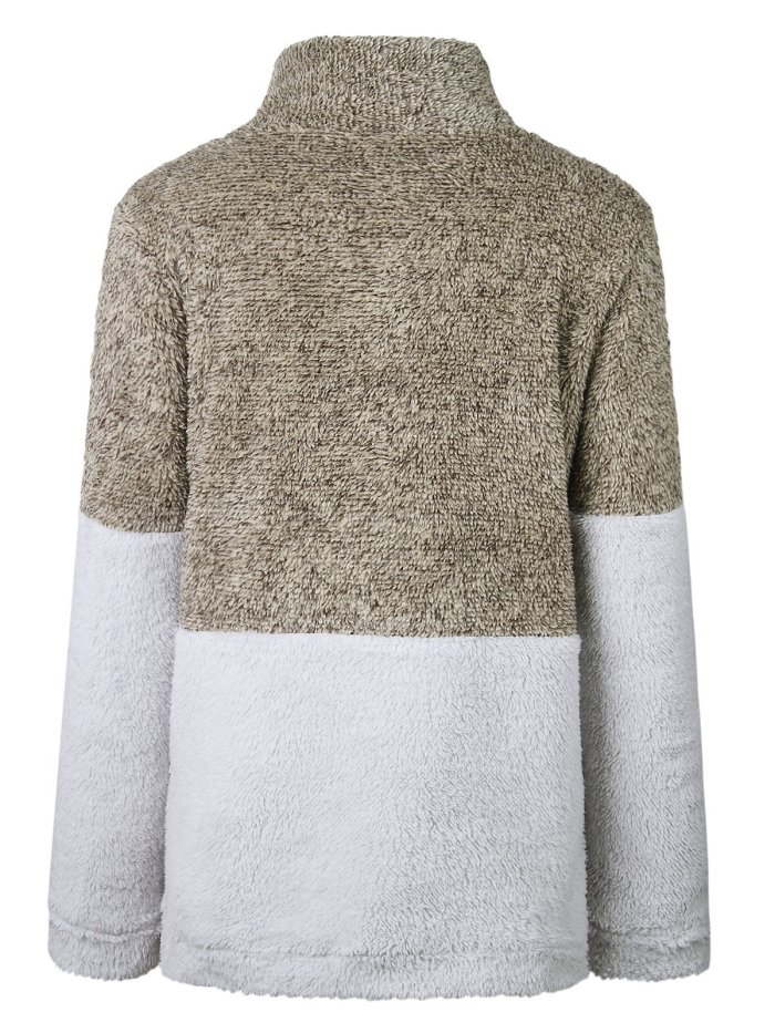 Turtle Neck Pockets Cotton Casual Sweatshirt