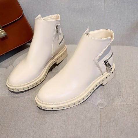 Winter Chunky Heel Pu Zipper Boots