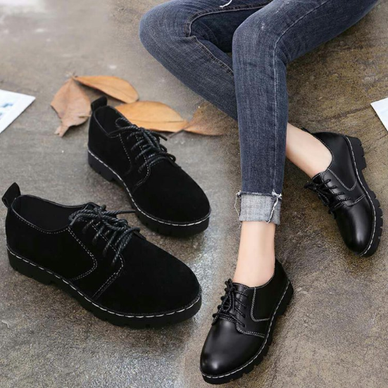 Women Casual Spring/Fall Lace-up Suede/PU Flat Heel Boots