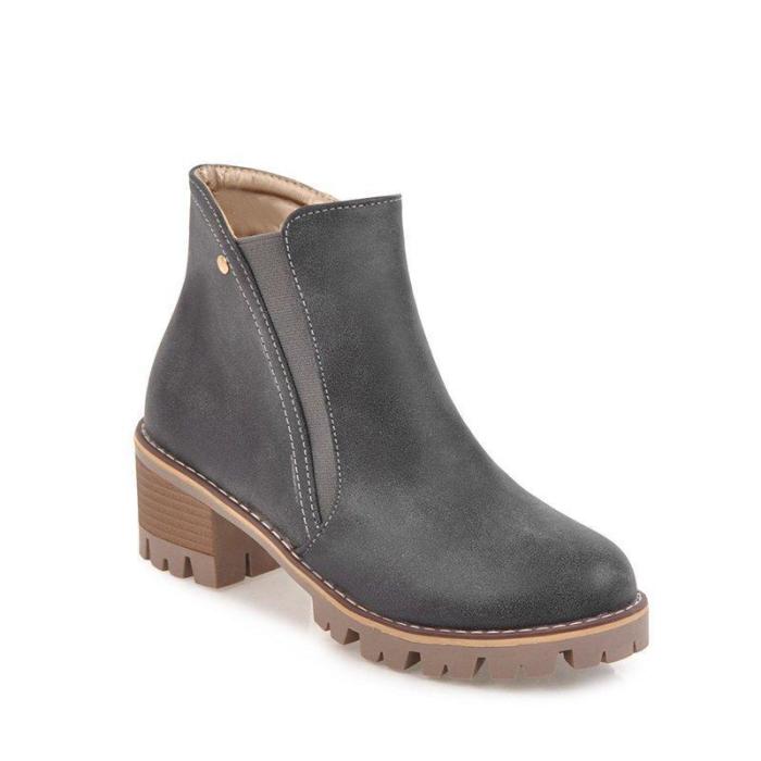 Women Fashion Chunky Heel Winter Shoes