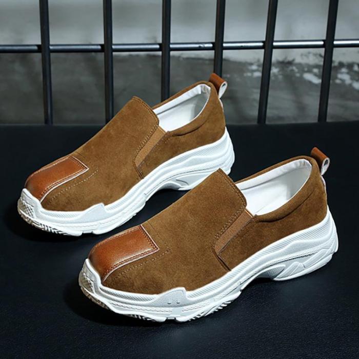 Women Round Toe Sneakers Casual Comfort Slip On Shoes