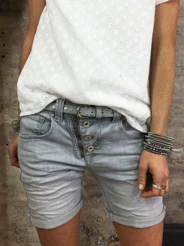 Button Down Zipper Plus Sizee Shorts Pants