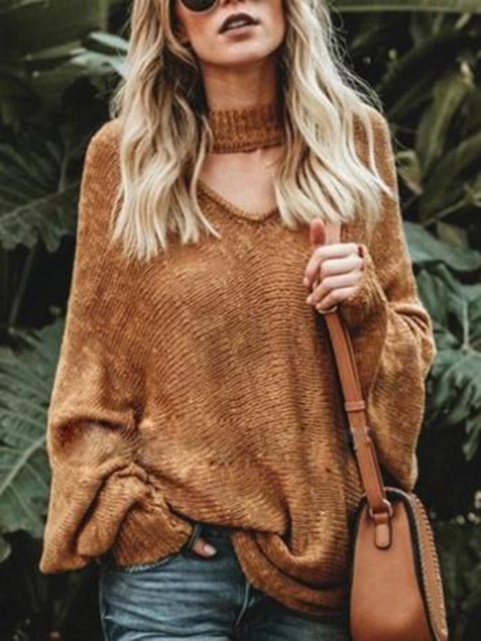 Strap loose large size sweater