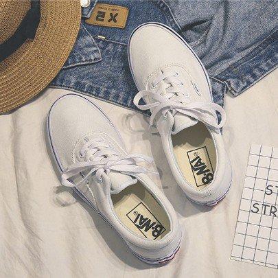 Women Flat Heel Lace-up Canvas Athletic Spring/Fall Flats