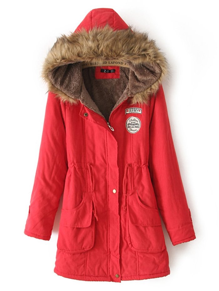 Fleece-lined Long Sleeve Casual Hoodie Pockets Coat