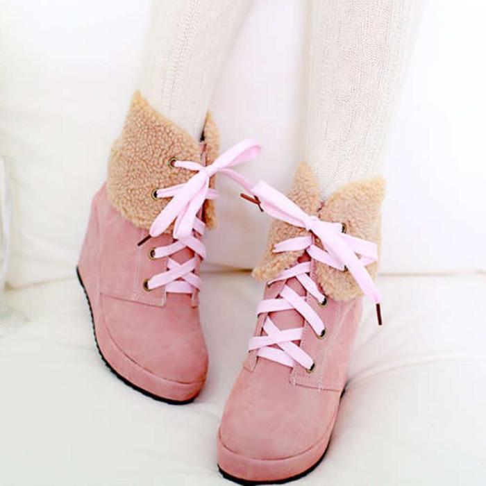 Women Wedge Boots Casual Shoes