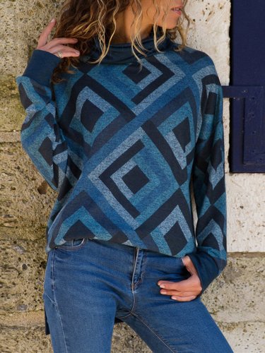 Geometric Printed Long Sleeve Shirt
