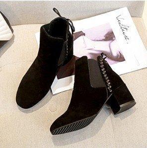Women Chunky Heel Back Lace-up Suede Spring/Fall Daily Boots
