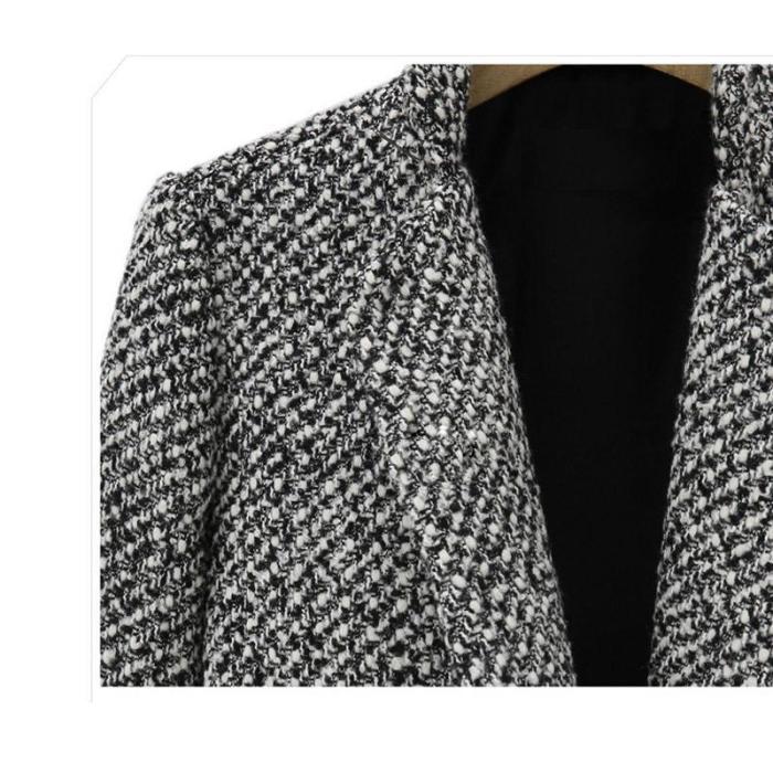 Houndstooth Coat Slim Thick Overcoat