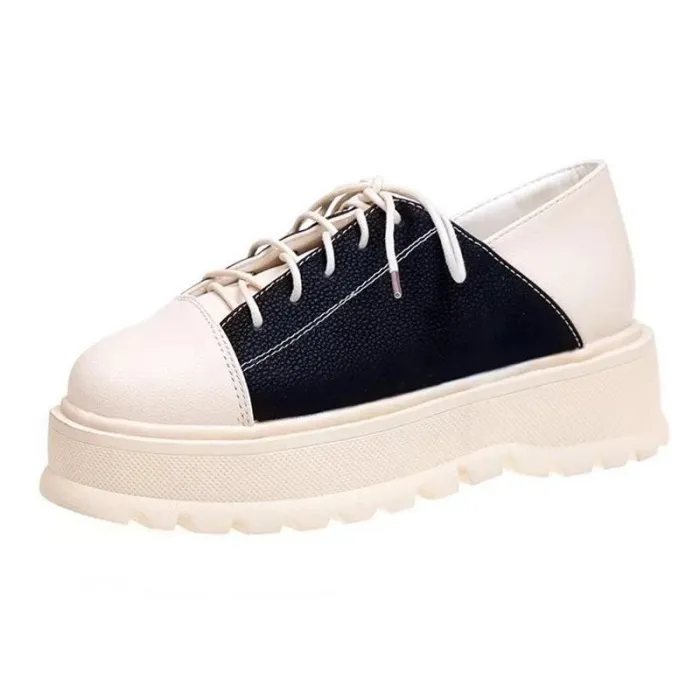 Brown All Season Casual PU Lace-up Oxfords