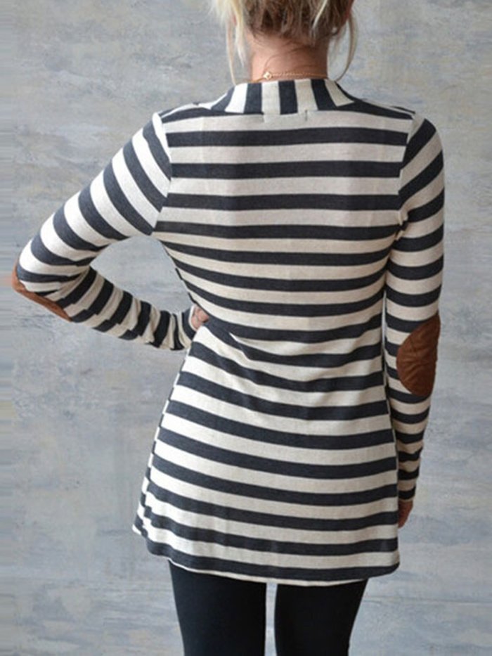 Paneled Long Sleeve Lycra Shawl Collar Cardigan