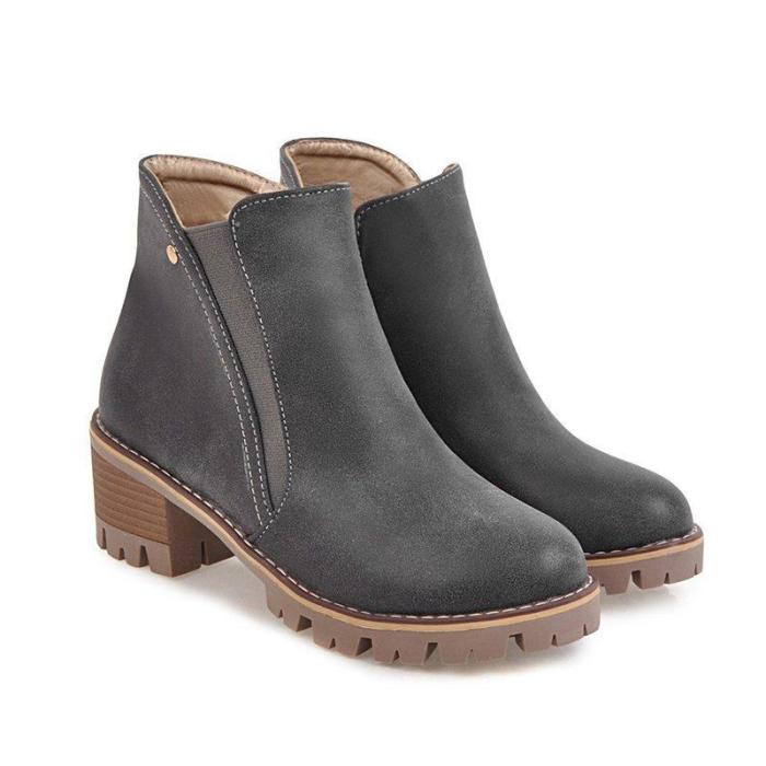 Women Fashion Chunky Heel Winter Shoes