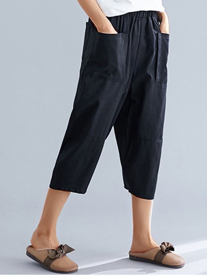 Women Plain Casual Pants