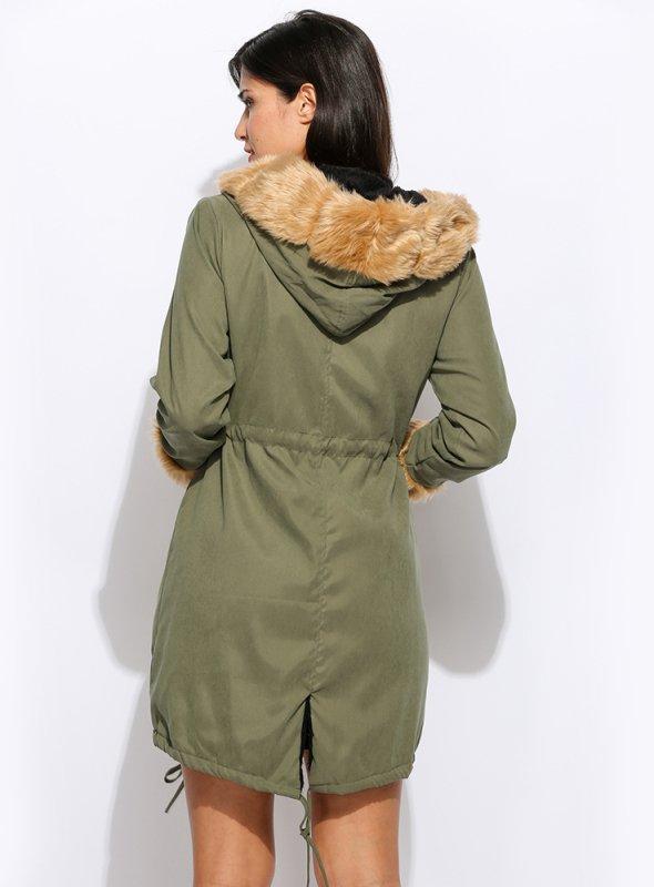 Cony Hair Warm Vintage Long Sleeve Hoodie Cotton Holiday Coat