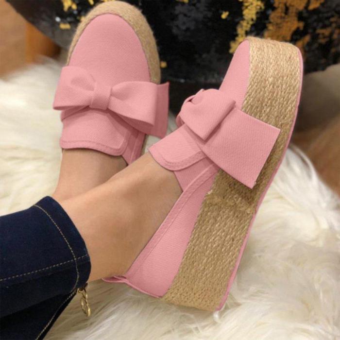 Women Casual Bowknot Slip On Shoes