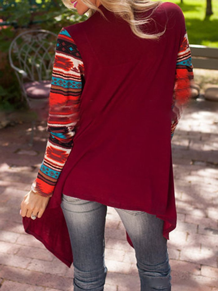 Cotton-blend Paneled Geometric Long Sleeve Coat