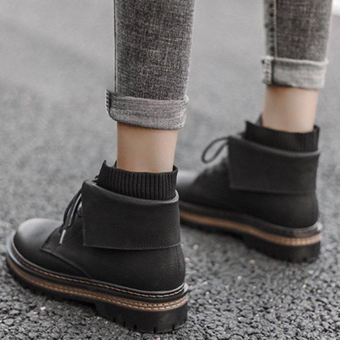 Women Street Style Martin Boots Casual Lace Up Boots