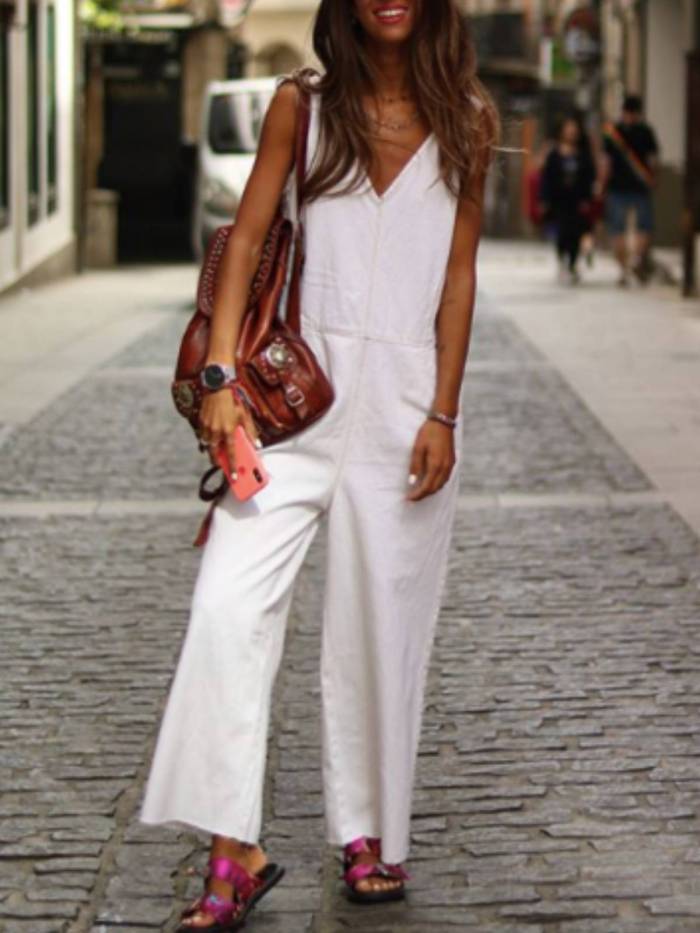 Sleeveless Holiday Patchwork V Neck One-Pieces