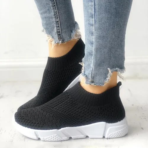 White All Season Elastic Cloth Sneaker