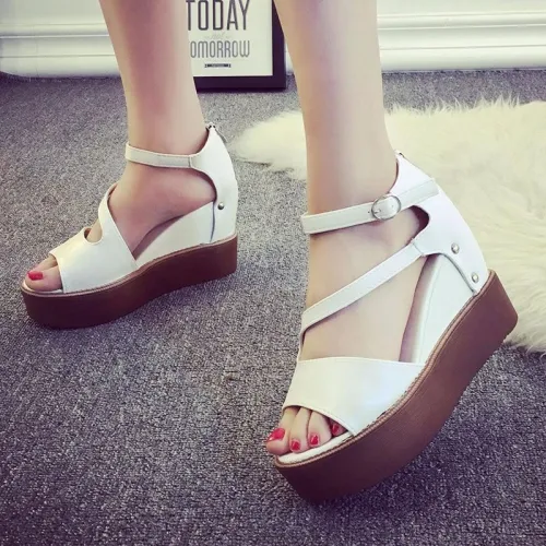 Adjustable Buckle Casual Summer Wedge Heel Sandals