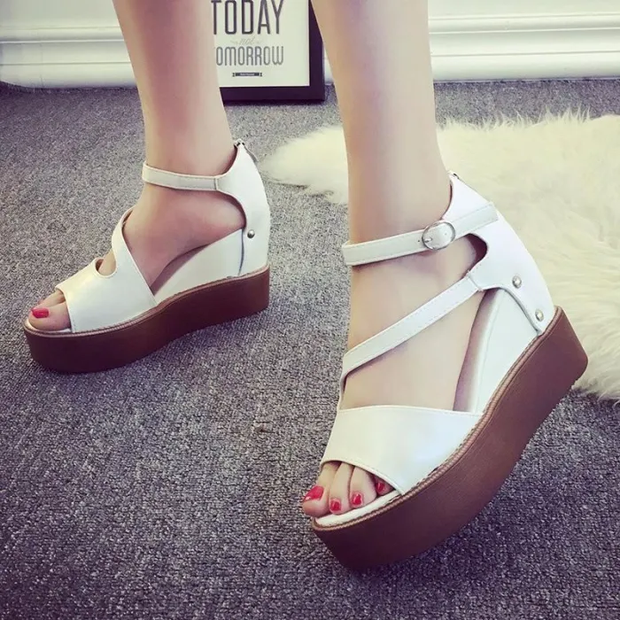 Adjustable Buckle Casual Summer Wedge Heel Sandals