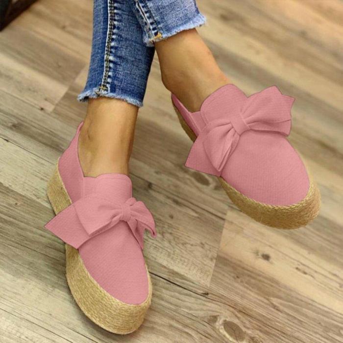 Women Casual Bowknot Slip On Shoes