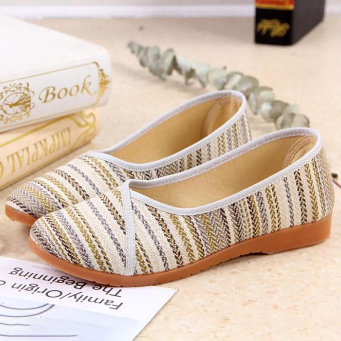 Women Canvas Flats Casual Comfort Slip On Shoes