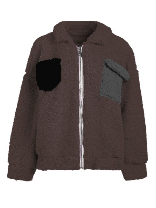 Paneled Special  Pockets Long Sleeve Casual Coat