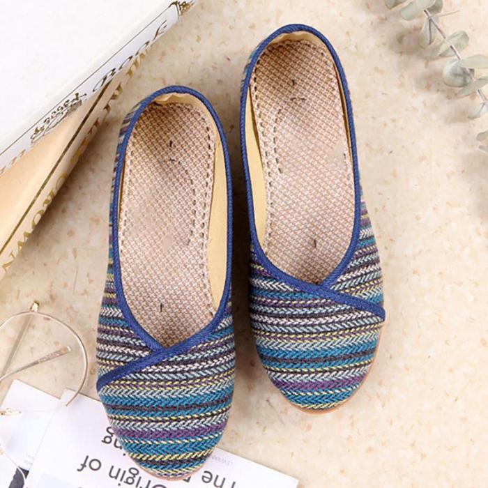 Women Canvas Flats Casual Comfort Slip On Shoes
