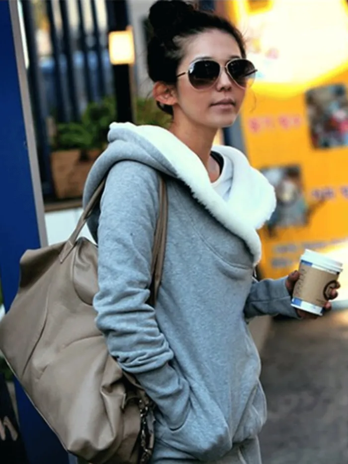 Winter Casual Holiday Zipper Cotton Hoodie Outerwear