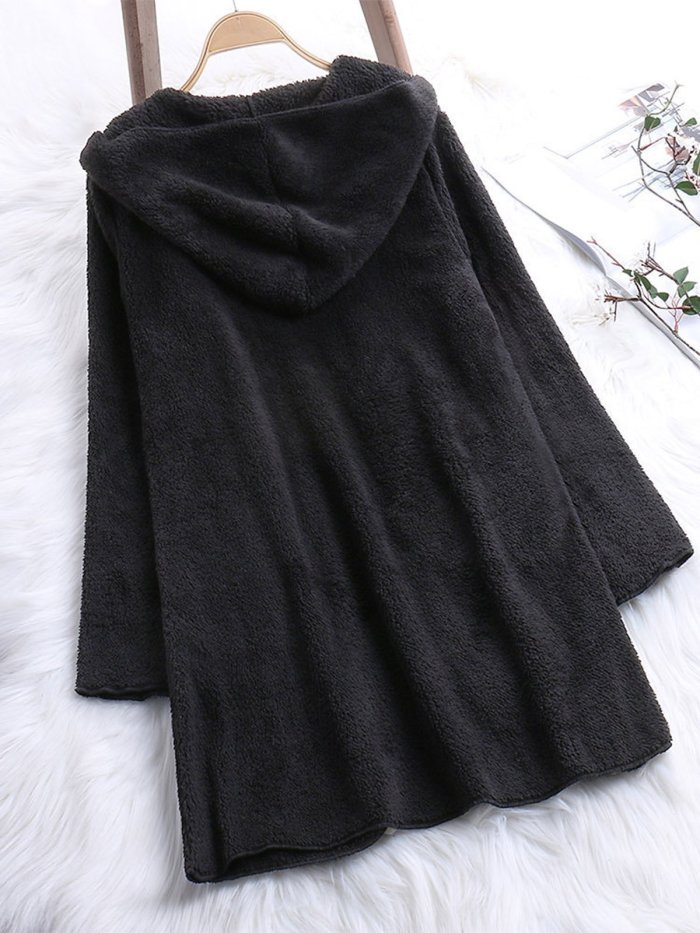 Fleece Fuzzy Sherpa Coat Cashmere Pockets Teddy Bear Coats