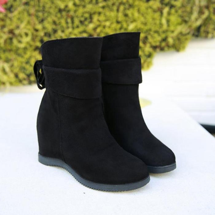 Women Flocking Booties Casual Comfort Slip On Shoes