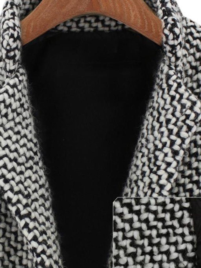Houndstooth Coat Slim Thick Overcoat