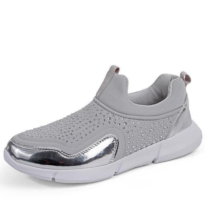 Women Mesh Fabric Athletic Shoes Slip-on Sneakers
